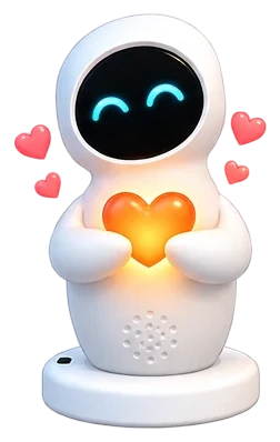 Via, a kedves robot-társ, aki egy meleg szívet tart