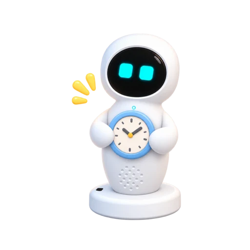 A Via robot világító órát tart: gyógyszer- és időpont-emlékeztető